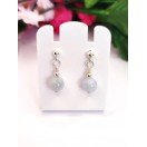 Natural Aquamarine Earrings - 8mm French Post Style